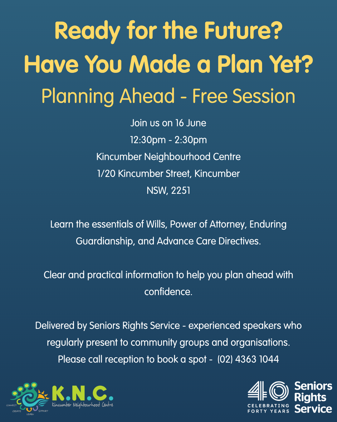 Planning Ahead - Free Session